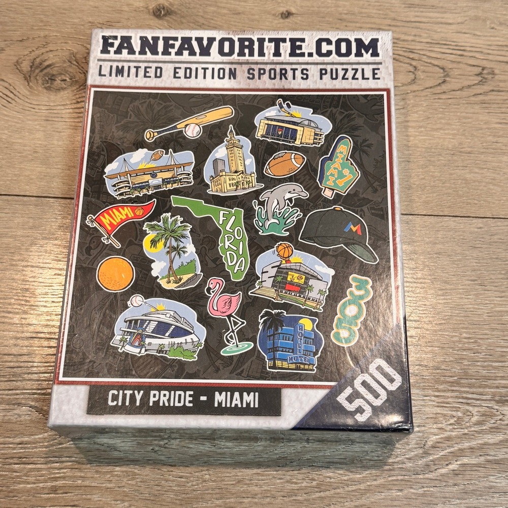 NIB Fan Favorite City Pride Miami Limited Edition 500 Piece Sports‎ Puzzle